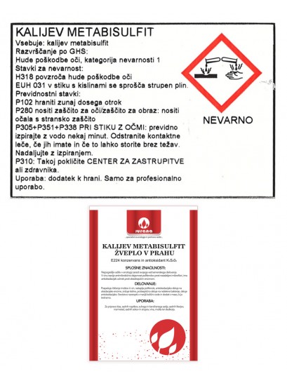 K-METABISULFIT - ŽVEPLO V PRAHU 500 g